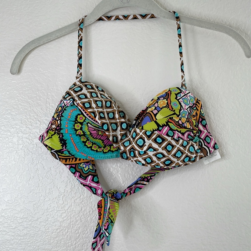 Trina Turk Vibrant Geometric Bikini Top size 6 - Picture 4 of 7